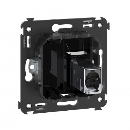 DKC Avanti Черный квадрат Компьютерная розетка RJ-45 одинарная  категория  6 экранированная