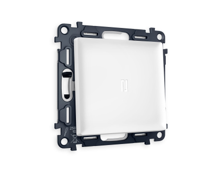 Комплект механизма 1-клавишного проходного выключателя с подсветкой 5600K ALFA MA122035 Белый матовый QUANT