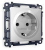 Комплект механизма электрической розетки ALFA MA407010 Серебро с заземлением и шторками 2P+E 16A-250V QUANT