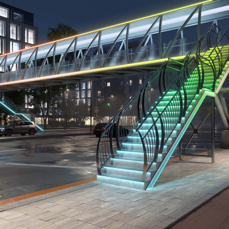 Arlight Лента герметичная DMX MOONLIGHT-SIDE-B84-12x17mm 24V RGB-PX7 (18 W/m, IP67, 5m, wire x2) (Силикон)