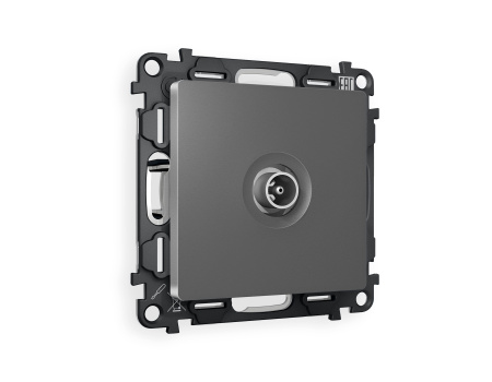Комплект механизма TV розетки оконечной ALFA MA663010 Антрацит серый 50-870 MHz 1dB QUANT