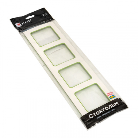 EKF PROxima Стокгольм Белый Линия зеленая Рамка 4-ая