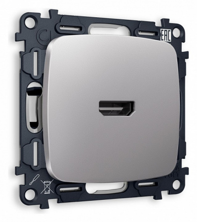 Комплект механизма розетки HDMI 2.0 OMEGA MO514010 Сталь матовый 40V/500mA 2.0GHz 5-18Gbit/s QUANT