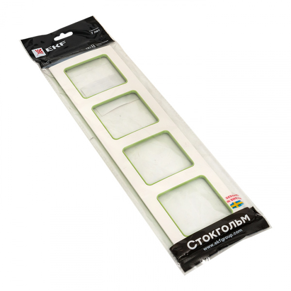 EKF PROxima Стокгольм Белый Линия зеленая Рамка 4-ая