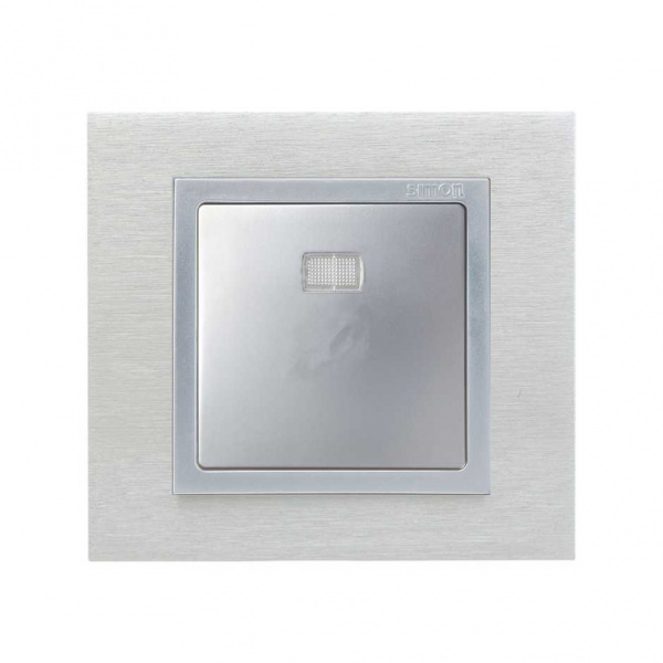 Simon 82 Алюминий Клавиша 1-ая с окном для символа (82972..,82982)