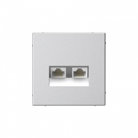 Systeme Electric ArtGallery Алюминий Розетка двойная компьютерная RJ45+RJ45, кат. 5е, механизм