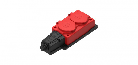 Systeme Electric MultiSet Красная Колодка 2х розетка 2К+З каучуковая 16А/250В IP44