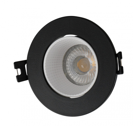DK3061-BK+WH Встраиваемый светильник, IP 20, 10 Вт, GU5.3, LED, черный/белый, пластик