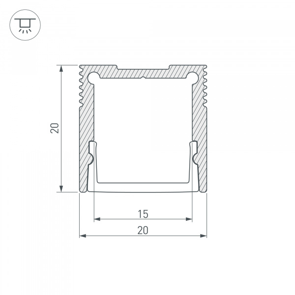 Arlight Профиль SL-SLIM20-H20-2000 WHITE (Алюминий)