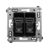 DKC Avanti Черный квадрат Компьютерная розетка RJ-45 двойная  категория 6