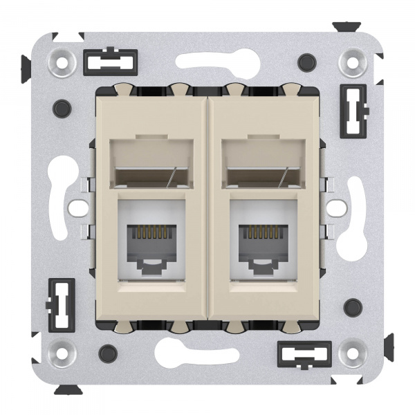 DKC Avanti Ванильная дымка Розетка телефонная двойная