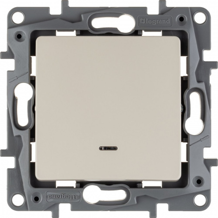 Legrand Etika Слоновая кость Выключатель 1-клавишный с подсветкой, 10А, Винтовые клеммы