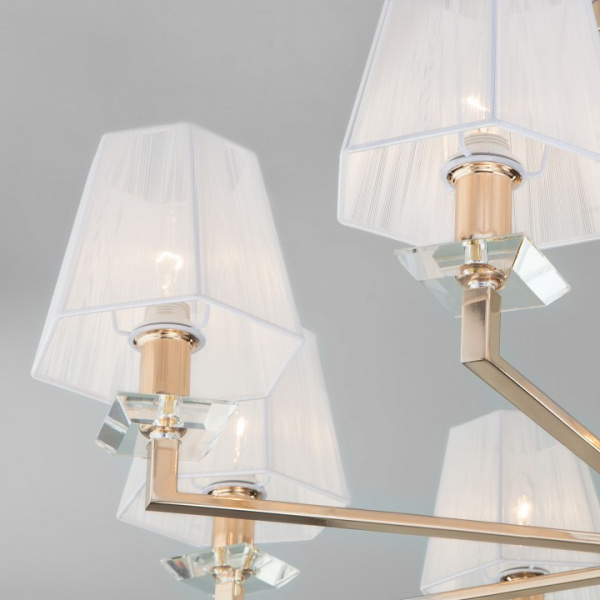 Потолочная люстра с абажурами 60114/8 золото Eurosvet Alegria Потолочная люстра с абажурами 60114/8 золото Eurosvet Alegria