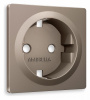 Лицевая панель ALFA (Темная бронза матовый) для электрической розетки с заземлением QUANT AP6360
