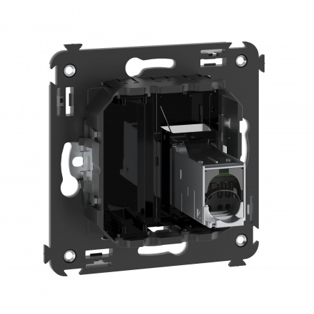 DKC Avanti Черный квадрат Компьютерная розетка RJ-45 одинарная  категория  5e экранированная