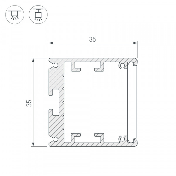 Профиль Arlight SL-ARC-3535-D1500-W90 BLACK (1180мм, дуга 1 из 4) 026599