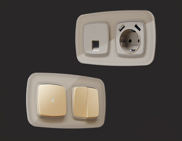 Рамка OMEGA Radian (Серо-бежевый Стекло закаленное натуральное) 4-ая OF350604