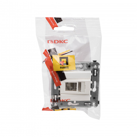 DKC Avanti Белое облако Компьютерная розетка RJ-45 одинарная  категория  5e экранированная