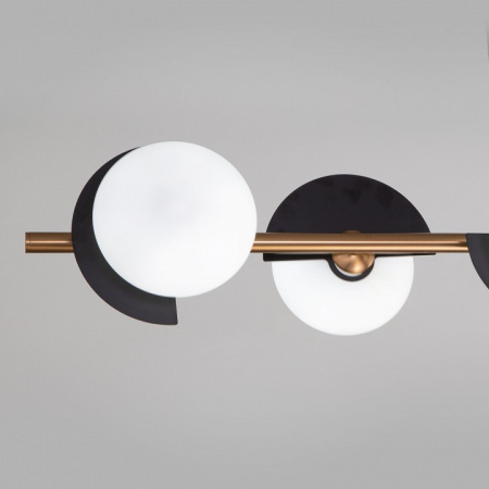 Умный подвесной светильник со стеклянными плафонами 70149/6 черный/латунь Eurosvet Moity