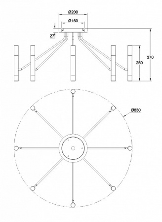 Потолочный светильник MOD620CL-16B Maytoni Vigo