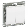 SE Glossa Бел Выключатель 2-клавишный, сх.5, 10АХ