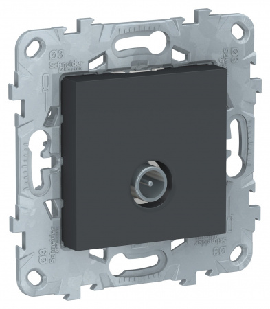 SE Unica New Антрацит Розетка TV, проходная