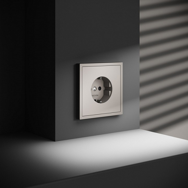 Розетка встраиваемая VOLTUM S70 с заземлением и защитными шторками, 16А, (кашемир)