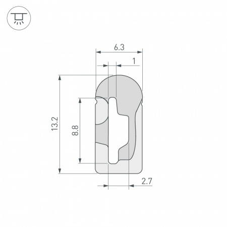 Arlight Силиконовый профиль WPH-FLEX-0613-SIDE-S8-10m WHITE (Силикон)