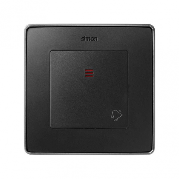 Simon 82 Графит Клавиша 1-ая с подсветкой и символом "звонок"