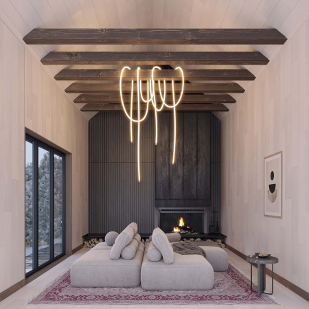 Arlight Лента герметичная MOONLIGHT-TOP-A336-D18mm 24V Warm2300 360deg (14.4 W/m, IP65, 2835, 5m, wire x1) (Прямой вывод кабеля)