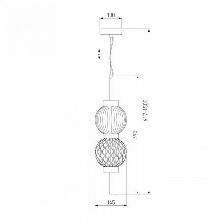 Подвесной светильник с плафонами 50186/2 латунь Eurosvet Plaza