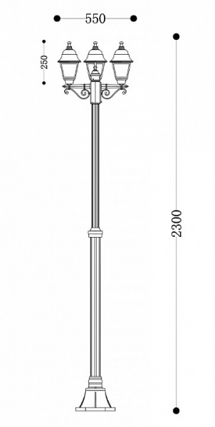 Фонарь уличный (столб) O003FL-03B Maytoni Abbey Road