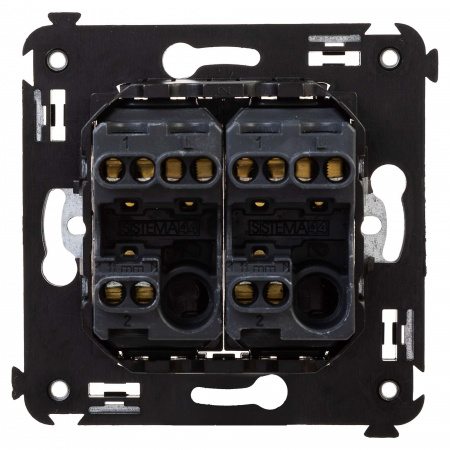 DKC Avanti Черный квадрат Переключатель двухклавишный