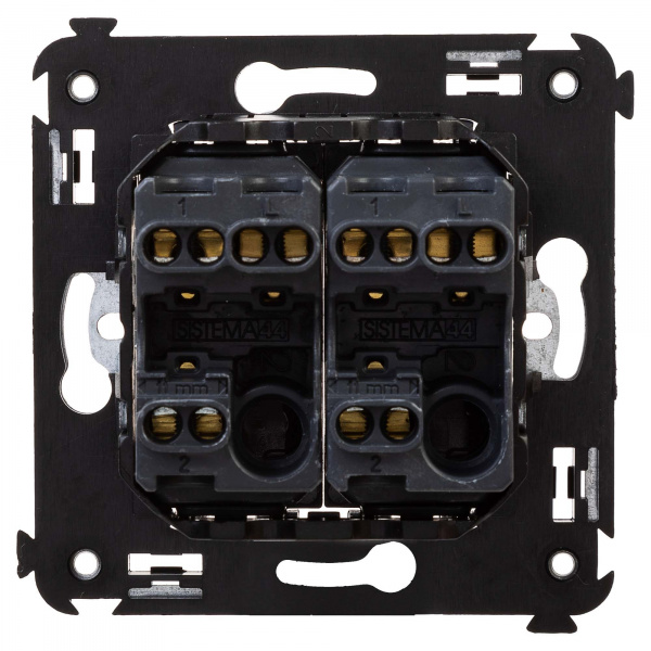 DKC Avanti Черный квадрат Переключатель двухклавишный