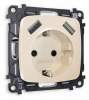 Комплект механизма электрической розетки OMEGA MO309010 Бежевый глянец 2USB A+A 18W быстрая зарядка с заземлением и шторками 2P+E 16A-250V QUANT