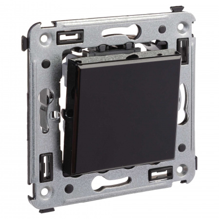 DKC Avanti Черный квадрат Выключатель одноклавишный