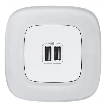 Legrand Valena ALLURE Бел Розетка 2-ая USB 240В/5В 1500мА (с лицевой панелью)