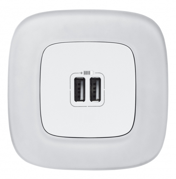 Legrand Valena ALLURE Бел Розетка 2-ая USB 240В/5В 1500мА (с лицевой панелью)