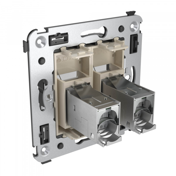 DKC Avanti Ванильная дымка Компьютерная розетка RJ-45 двойная  категория 5e экранированная