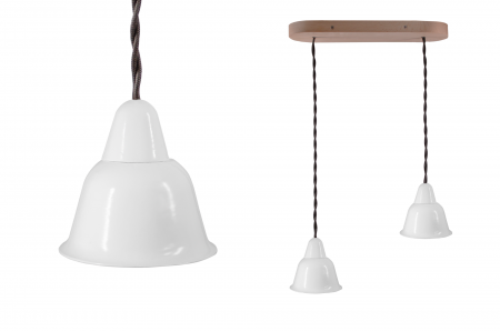 BIRONI Кампана Керамика Белый Светильник на витом проводе(цвет графит), 2 плафона, 713/10