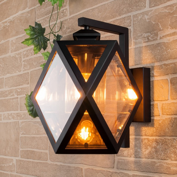 Настенный уличный светильник Ambra D IP33 35133/D черный Elektrostandard Ambra a056232