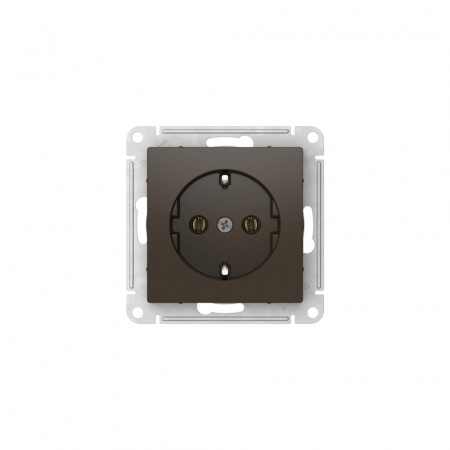 Systeme Electric AtlasDesign Мокко Розетка с заземлением, 16А, мех., быстрозажим. клем.
