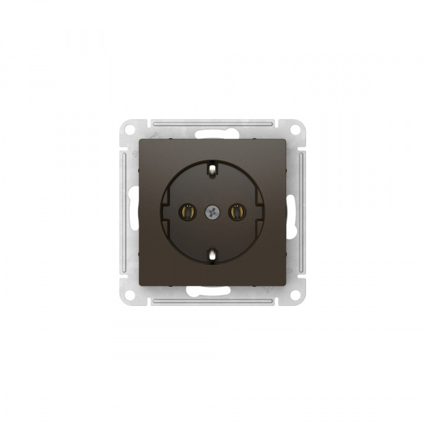 Systeme Electric AtlasDesign Мокко Розетка с заземлением, 16А, мех., быстрозажим. клем.