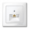 SE Merten SM Бел глянец Накладка розетки ТЛФ/комп 1-ой наклонной