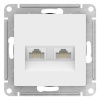 Systeme Electric AtlasDesign Лотос Розетка двойная компьютерная RJ45+RJ45, кат.5Е, механизм