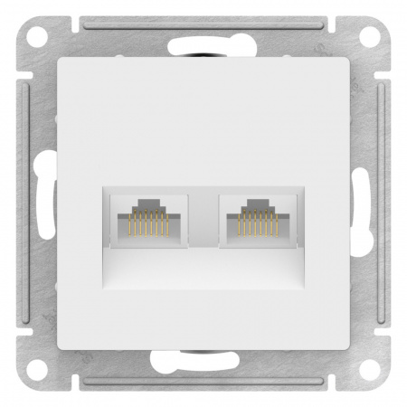 Systeme Electric AtlasDesign Лотос Розетка двойная компьютерная RJ45+RJ45, кат.5Е, механизм