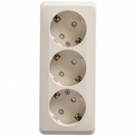 SE Этюд наруж Крем Розетка 3-ая с/з со шторками 16А 250B