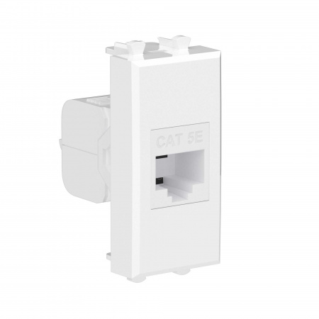 DKC Avanti Компьютерная розетка RJ-45 без шторки модульная, кат.5е, Белое облако, 1 модуль