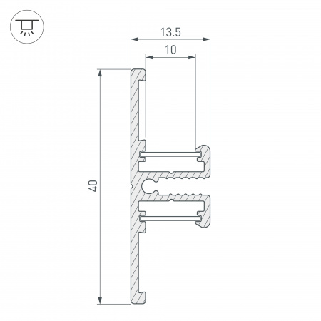 Профиль Arlight TOP-BACK-2000 ANOD (P10) 016981