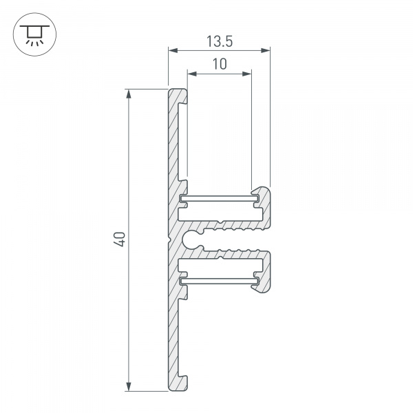 Профиль Arlight TOP-BACK-2000 ANOD (P10) 016981